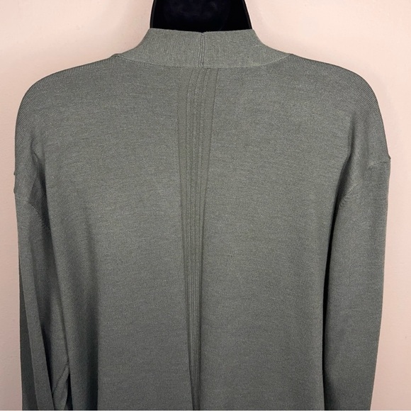 NWOT 0X Olive Green Lightweight Cardigan Sweater Long Sleeve Open Front Shrug - Picture 7 of 12